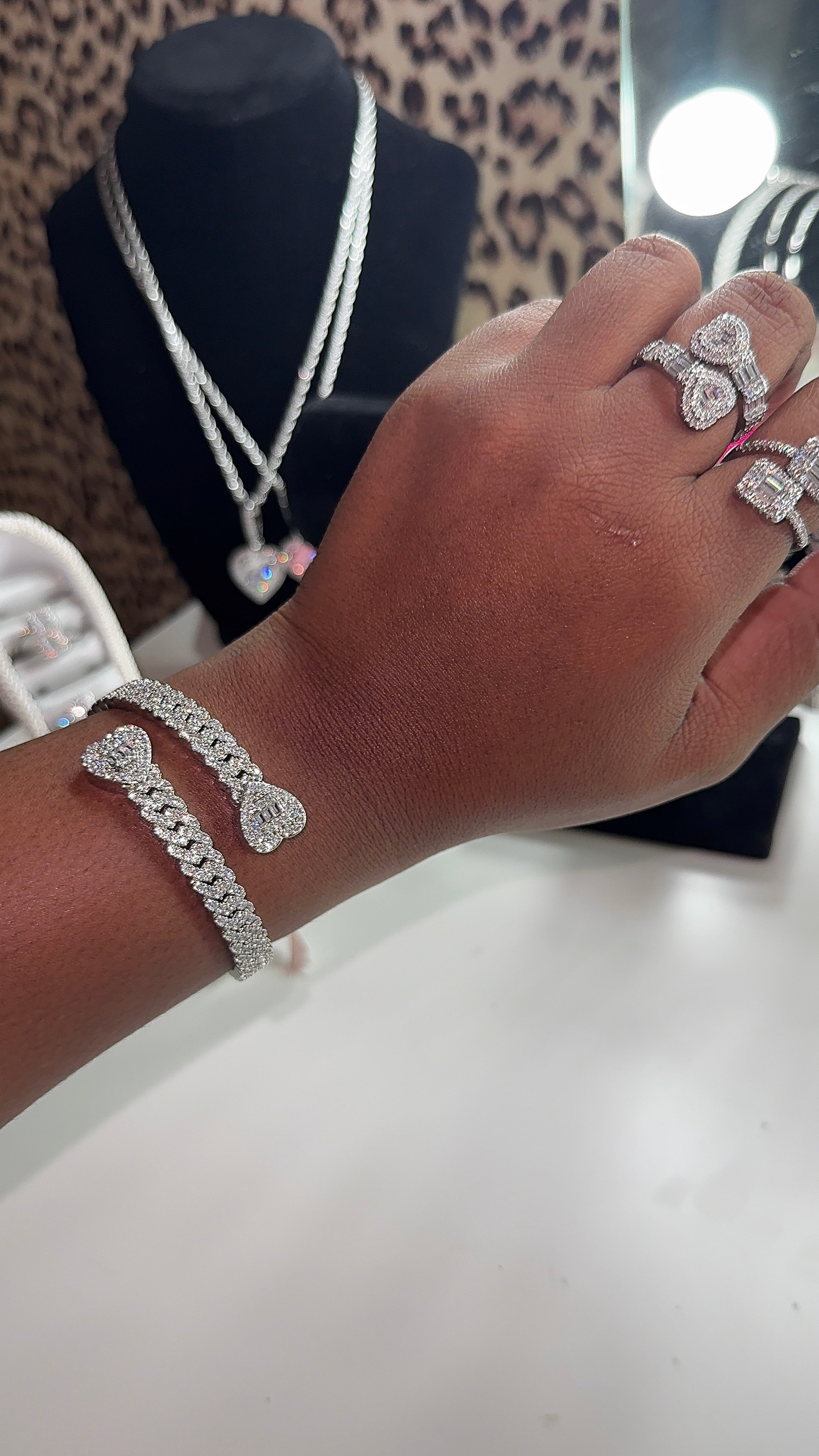 Heart of Diamonds Bracelet (Adjustable)