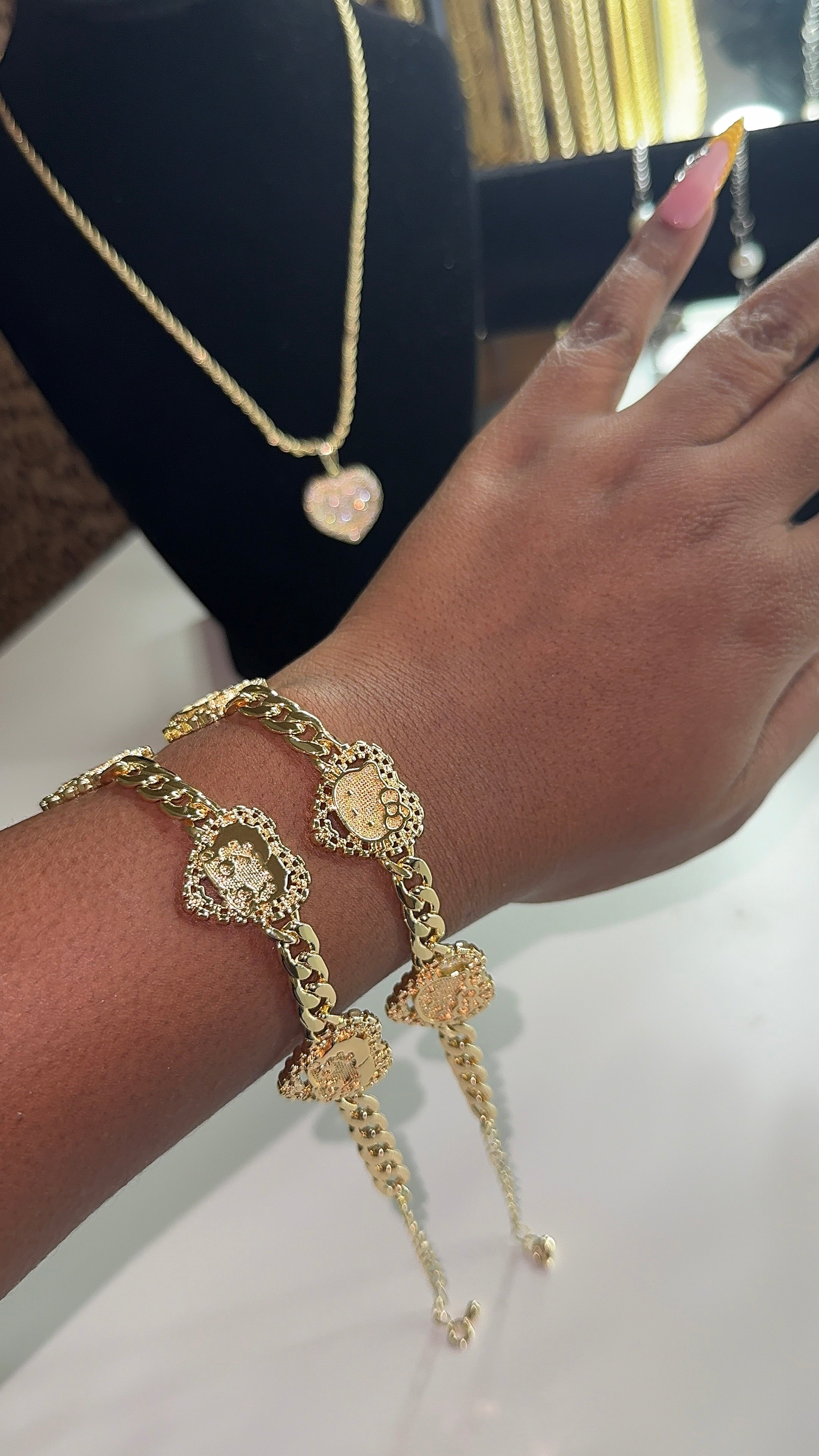 Heart Cuban Link Bracelet