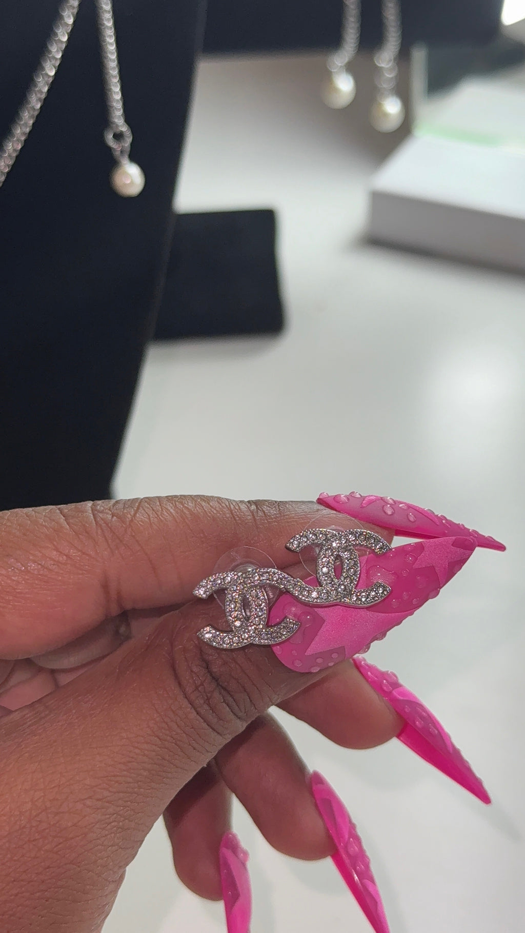 Silver Double CC Studs