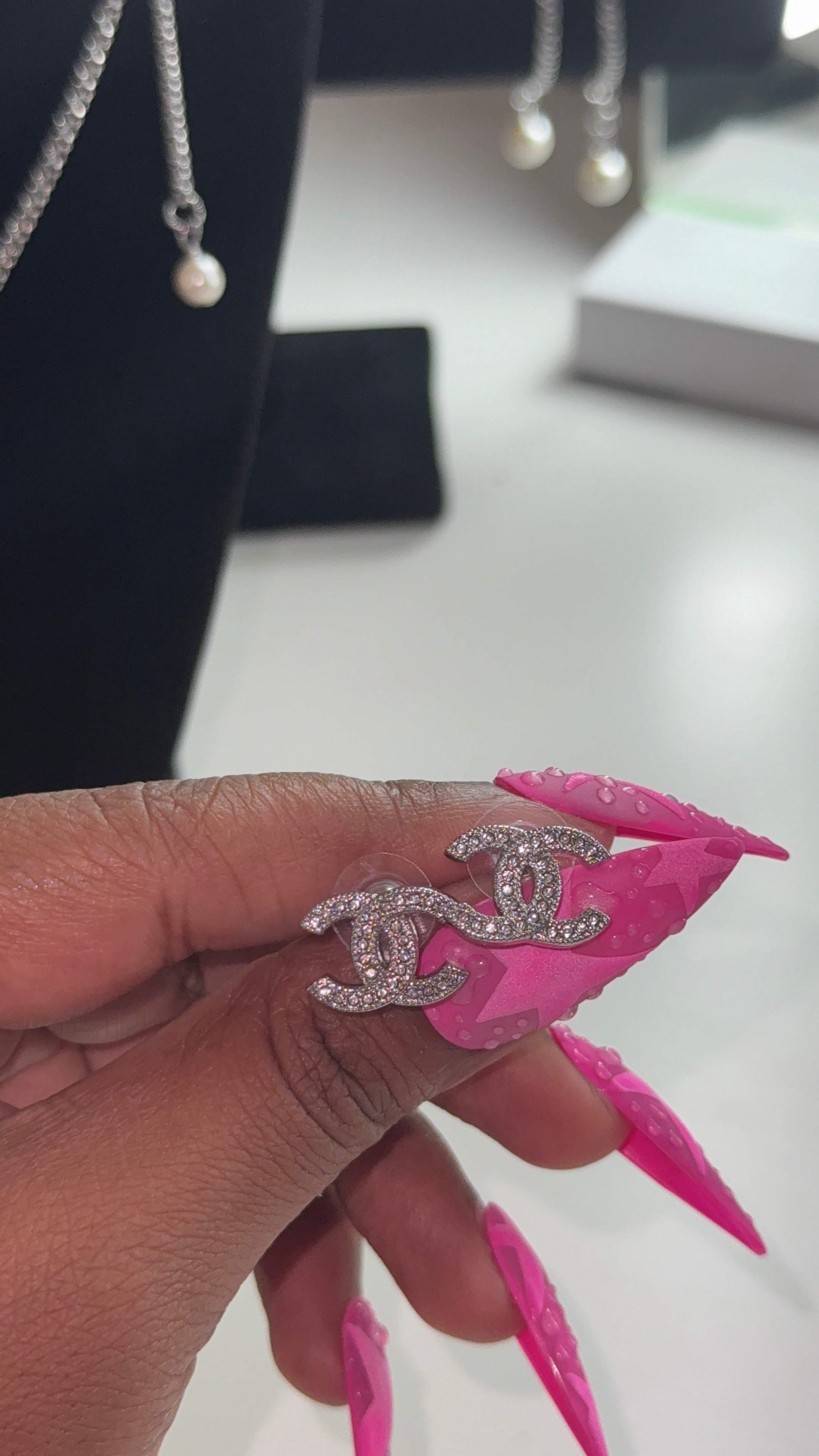 Silver Double CC Studs