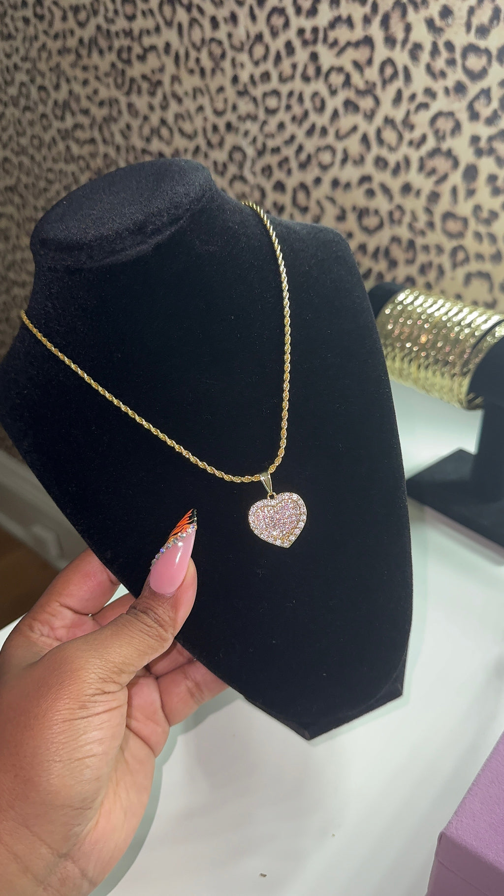 Pink Diamond Heart Necklace