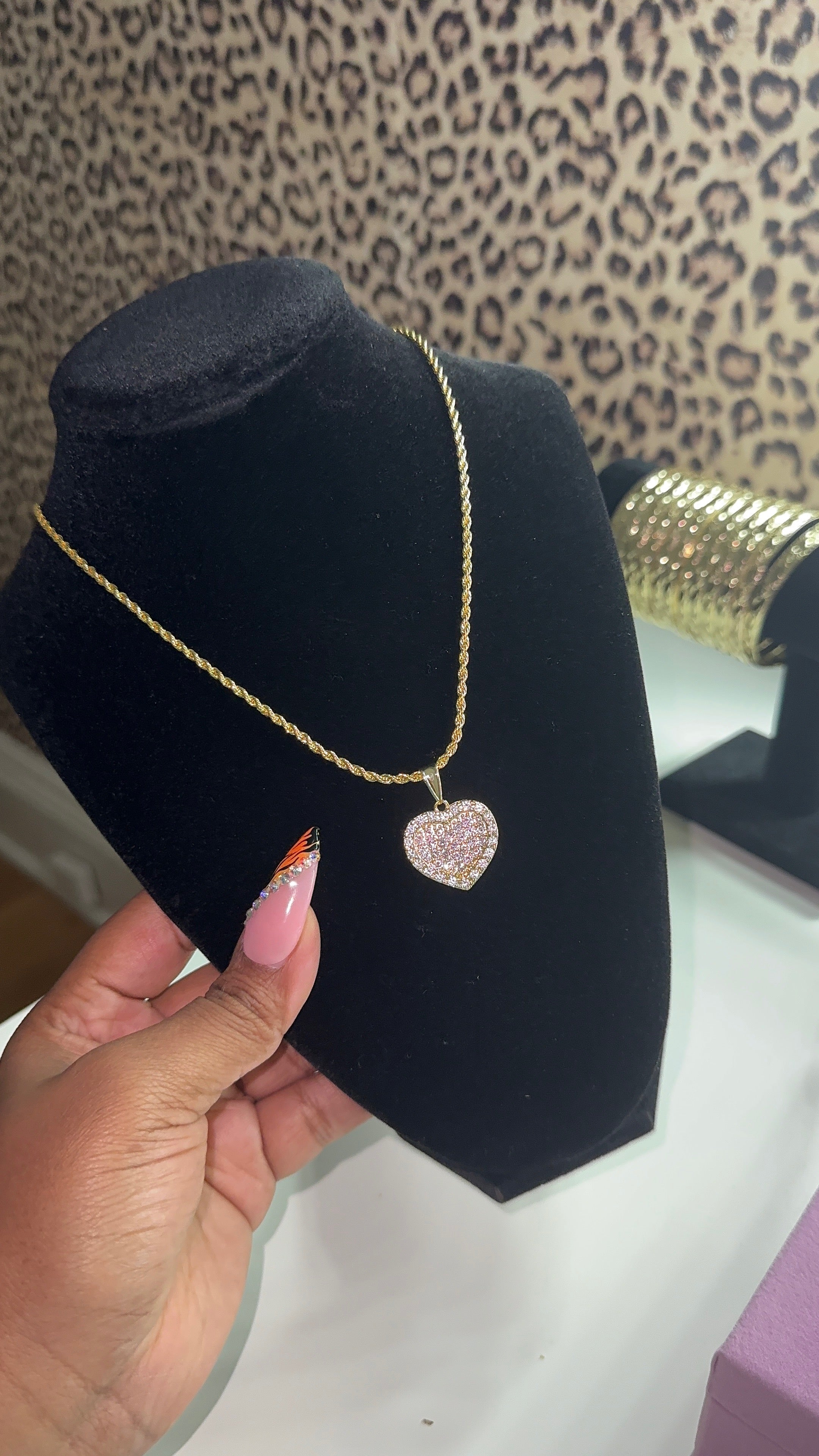 Pink Diamond Heart Necklace