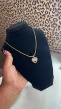 Pink Butterfly Heart Necklace
