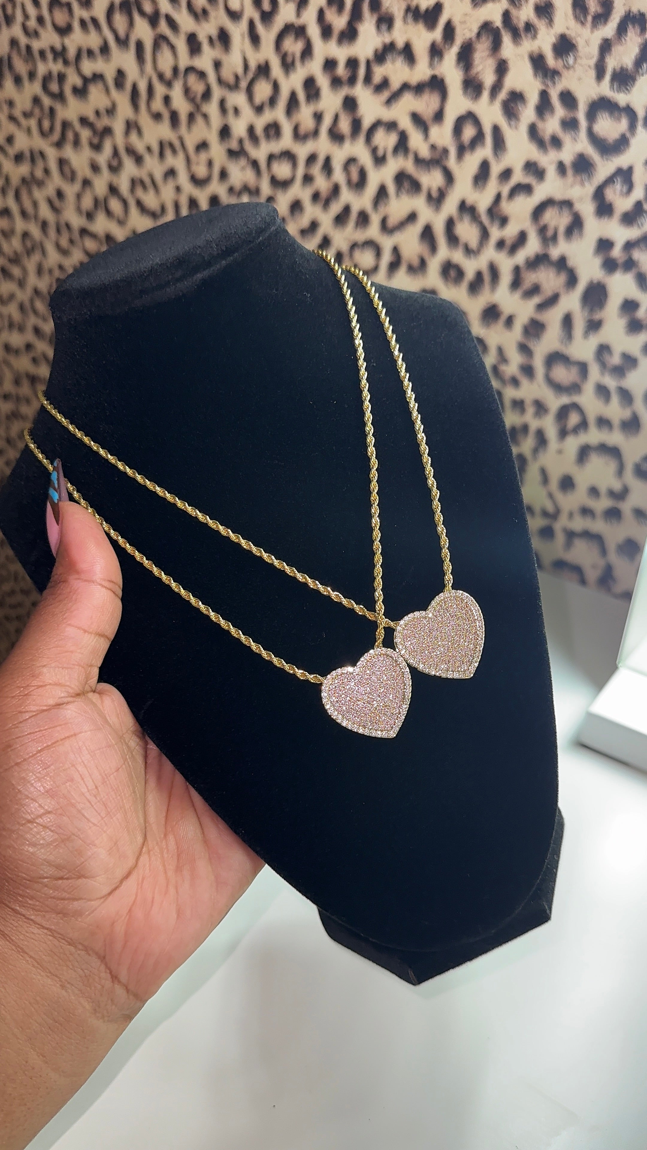 Big Pink Diamond Heart Necklace