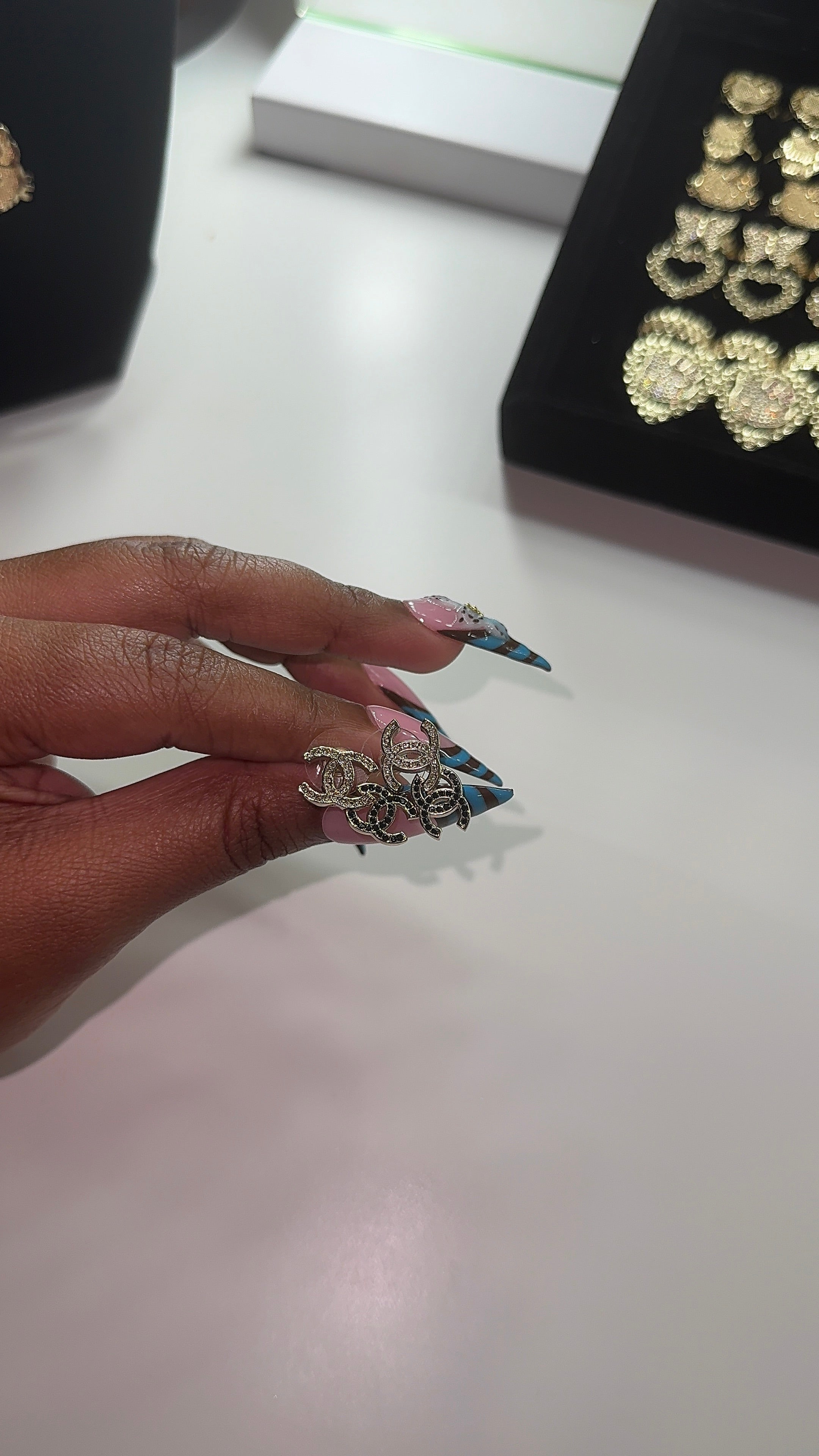 Double Trouble CC Stud Earrings