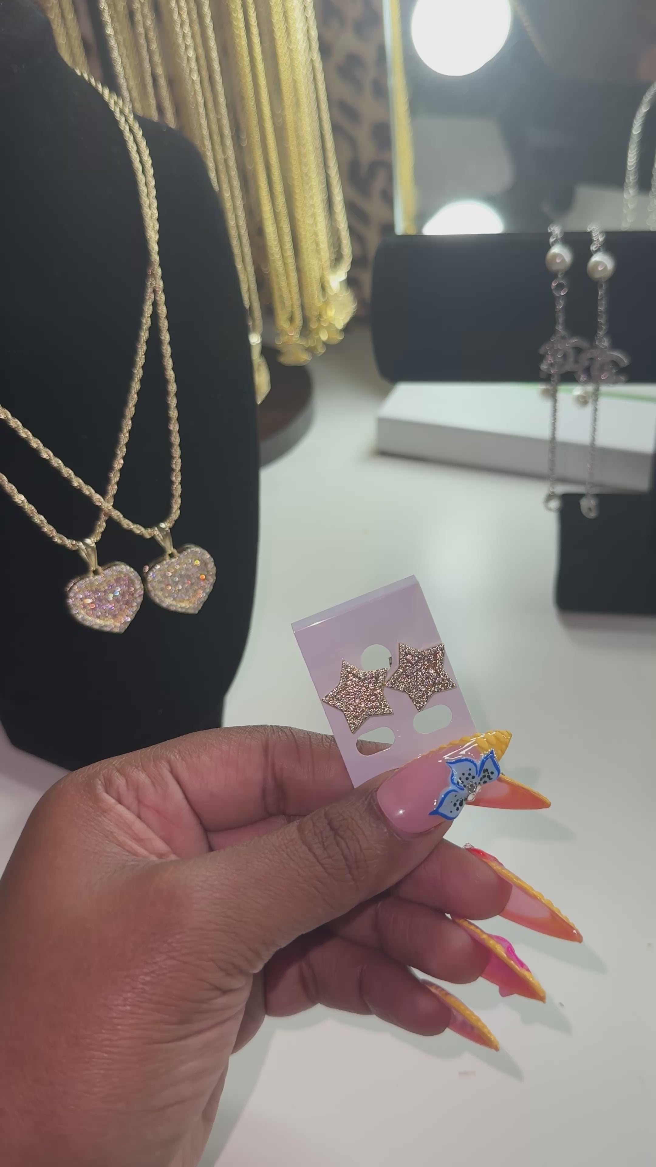 Pink Star Studs