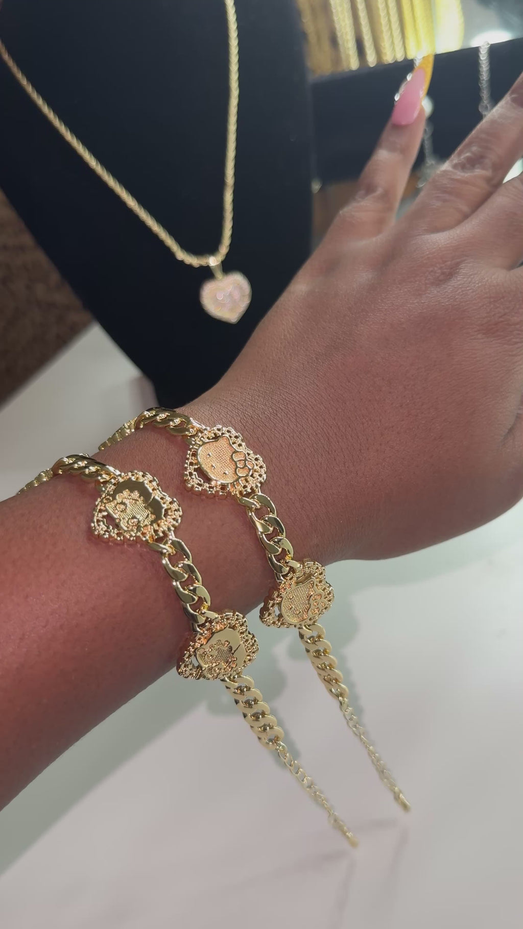 Heart Cuban Link Bracelet