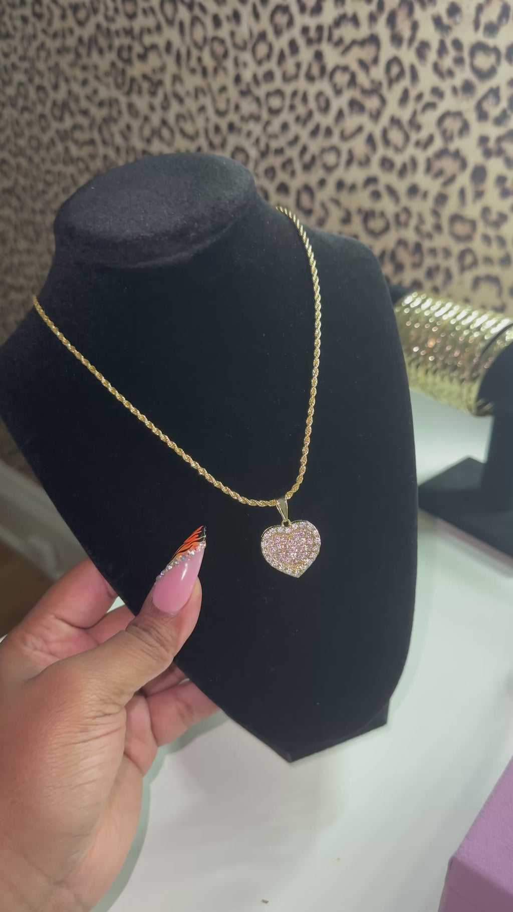 Pink Diamond Heart Necklace