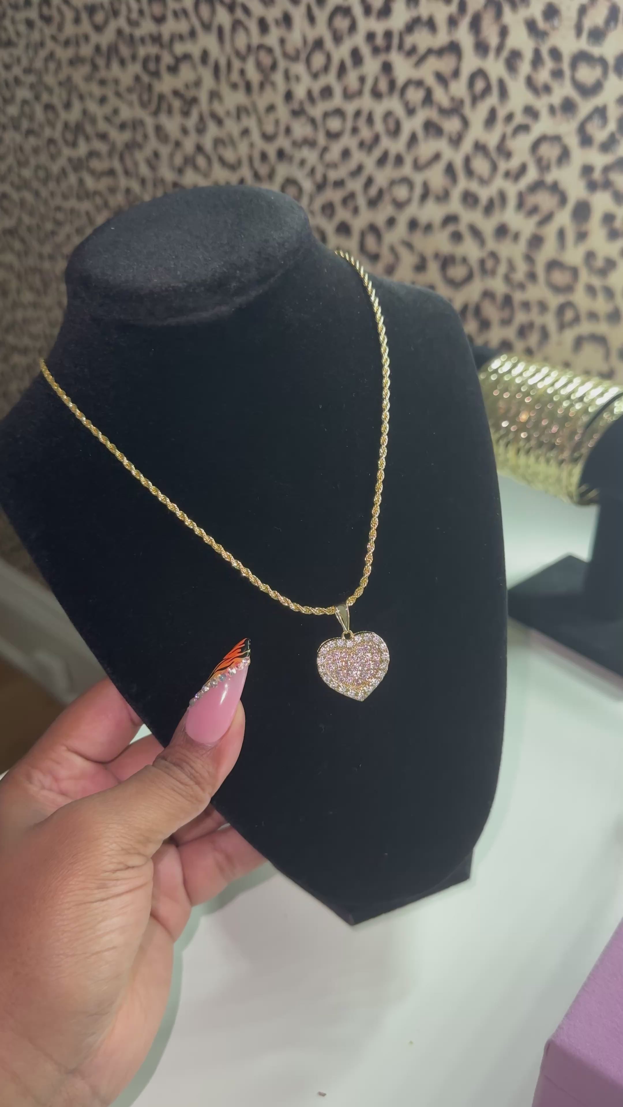 Pink Diamond Heart Necklace