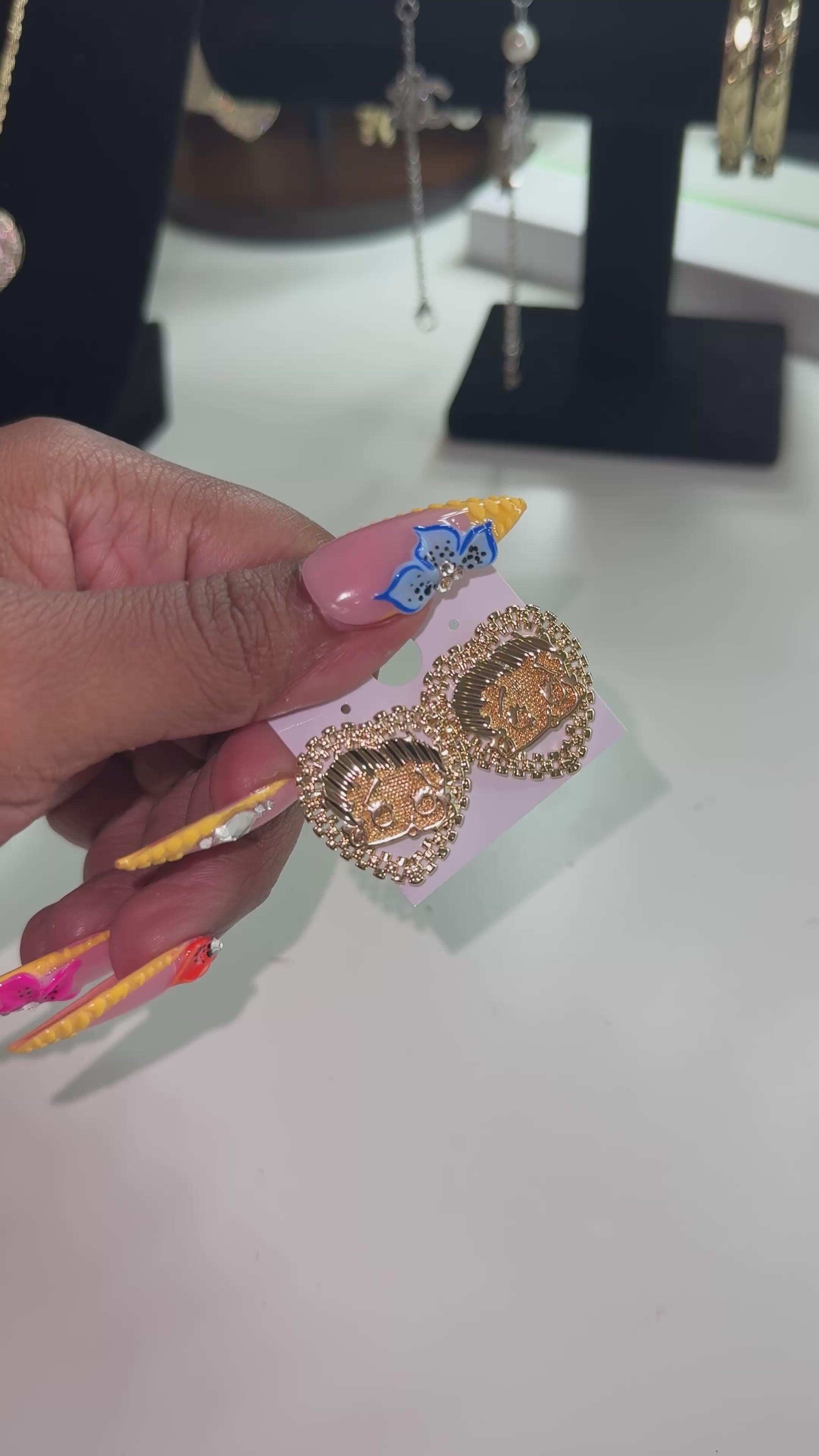 Heart Betty Boop Studs