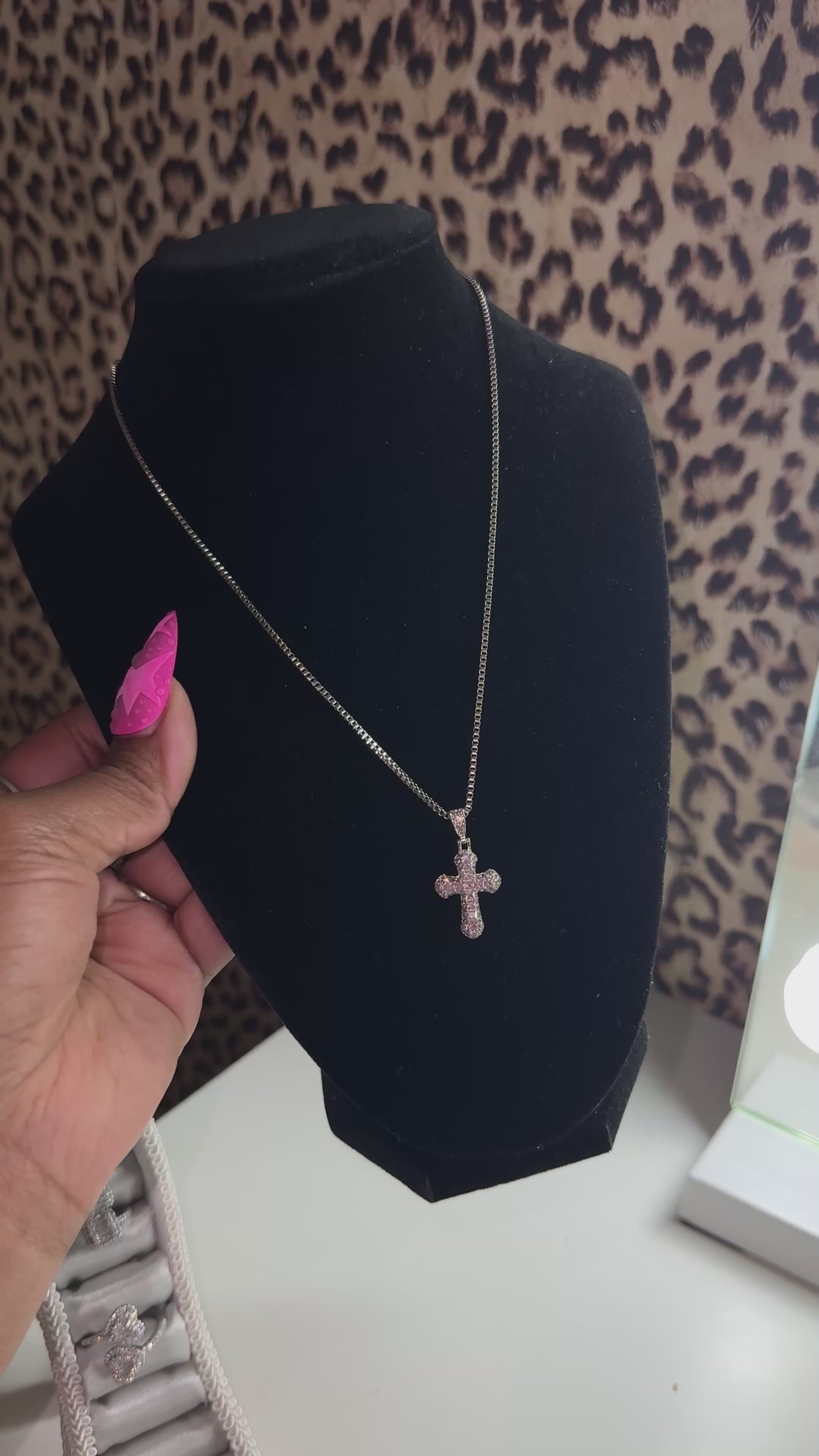 Pink Cross Necklace